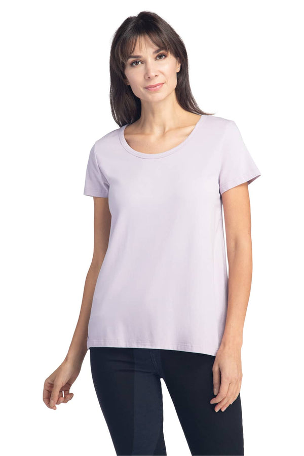 Women's Relaxed EcoFabric™ Scoop Neck Tee Womens>Casual>Top Fishers Finery Lavender Fog X-Small 