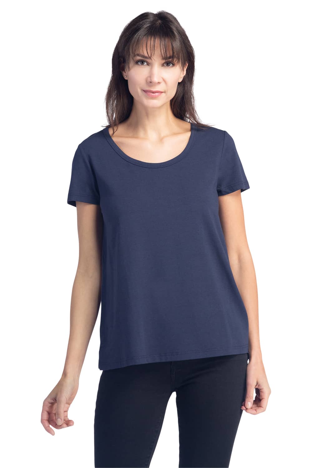 Women's Relaxed EcoFabric™ Scoop Neck Tee Womens>Casual>Top Fishers Finery Navy X-Small 