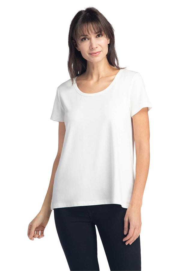 Women's Relaxed EcoFabric™ Scoop Neck Tee Womens>Casual>Top Fishers Finery Bright White X-Small 