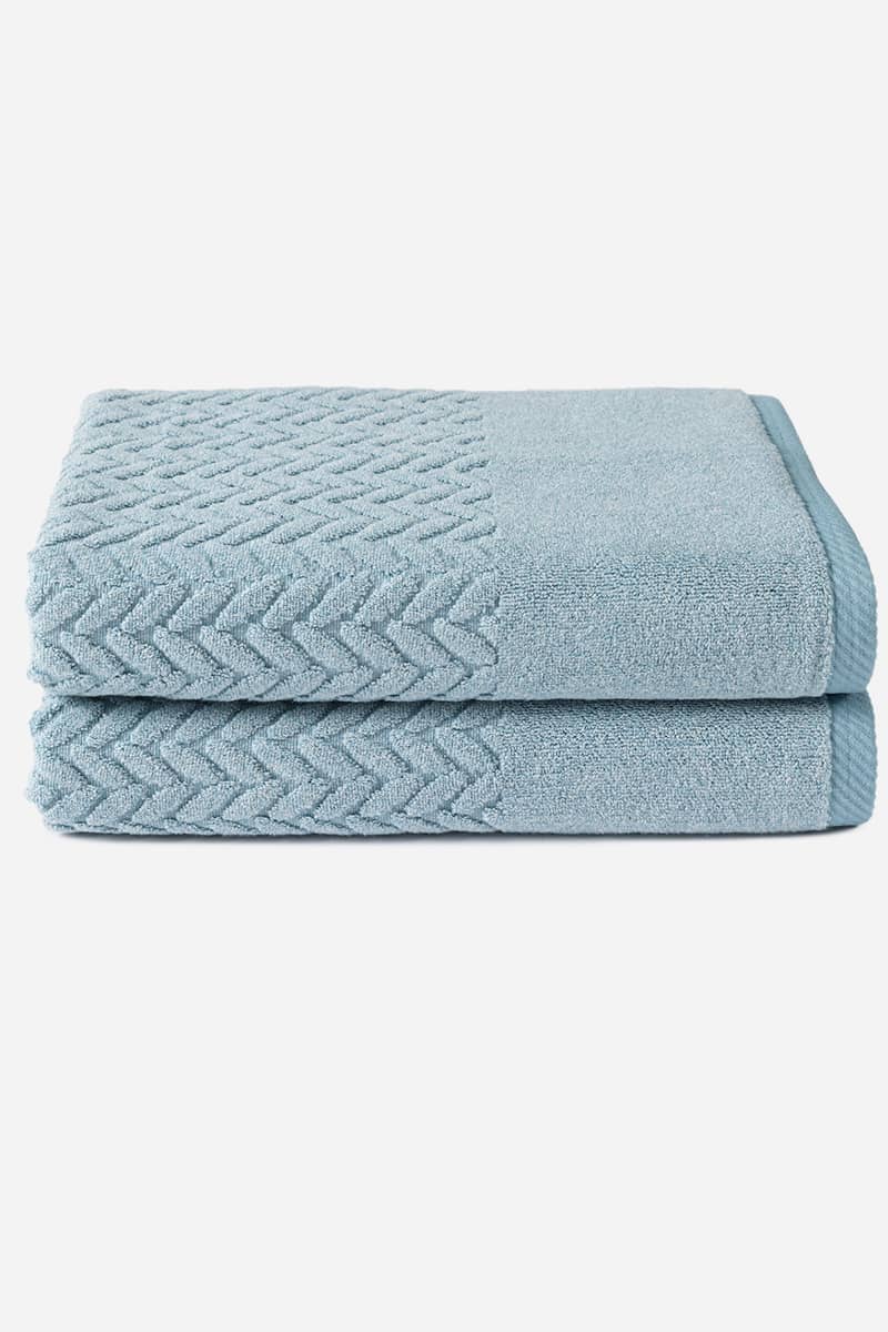 Luxury Organic Spa Rib Bath Towel 2-Pack in Cotton | GOTS Certified | P A C T