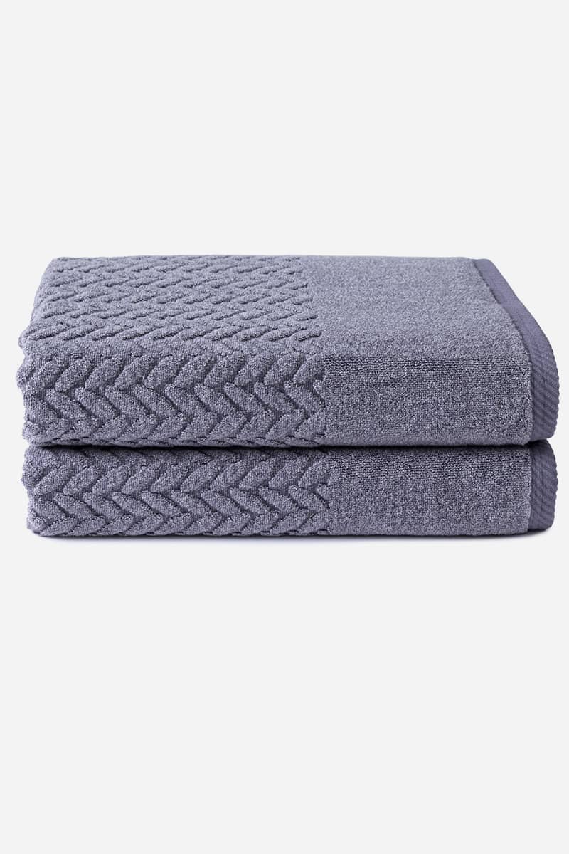 Texere 100% Organic Cotton Cable Knit Jacquard Towel Set Fishers Finery Excalibur 2 Pack 
