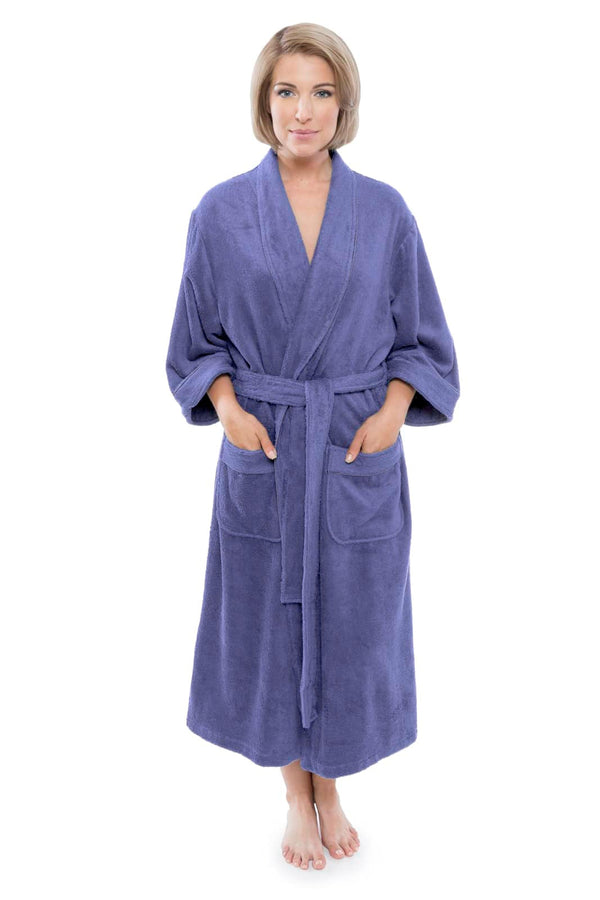 Texere Women's Terry Cloth Bathrobe Womens>Spa>Robe Fishers Finery Kashmir Blue S/M 