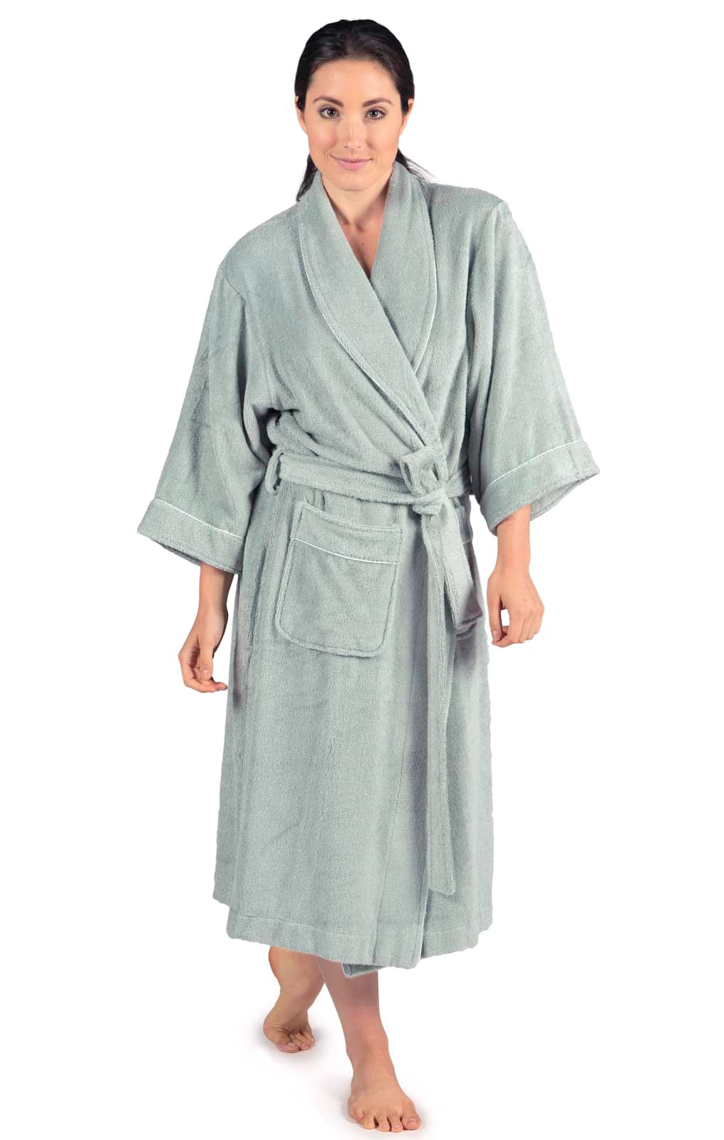 Texere Women's Terry Cloth Bathrobe Womens>Spa>Robe Fishers Finery Lily Green S/M 