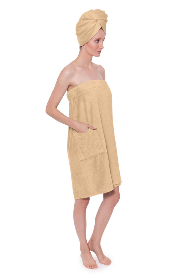 Texere Women's 2pc Terry Cloth Body and Hair Wrap Womens>Spa>Set Fishers Finery 