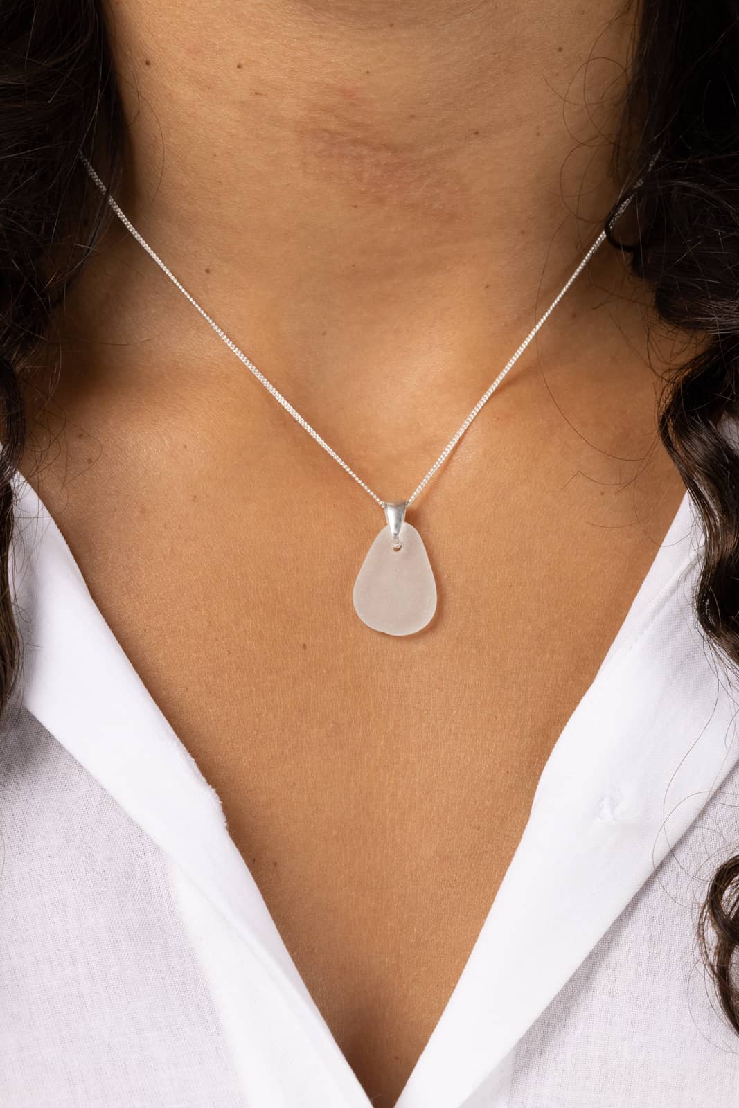 Sea Glass Pinch Bail Necklace with Gift Box Womens>Accessories>Jewelry Fishers Finery 