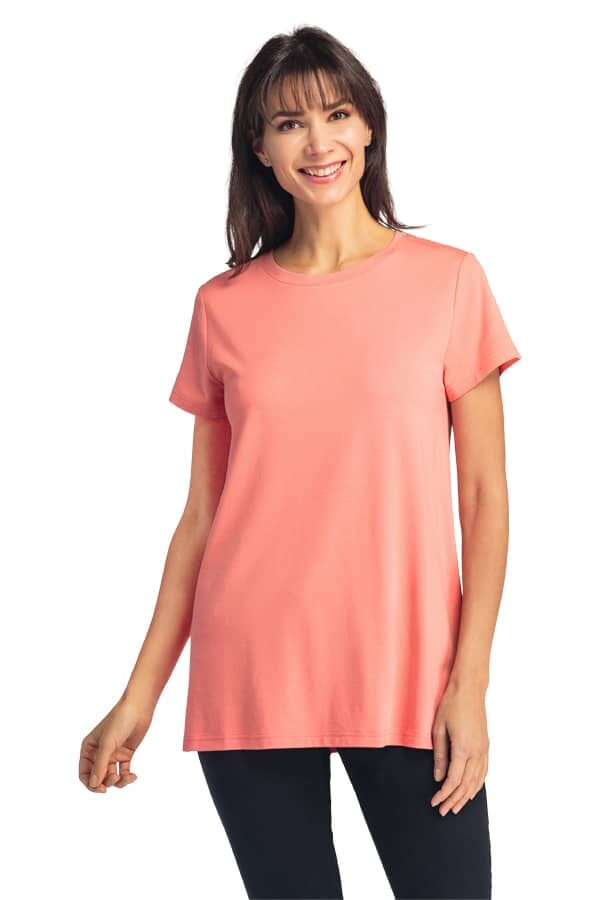Women's Relaxed EcoFabric™ Crew Neck Tee Womens>Casual>Top Fishers Finery Coral X-Small 