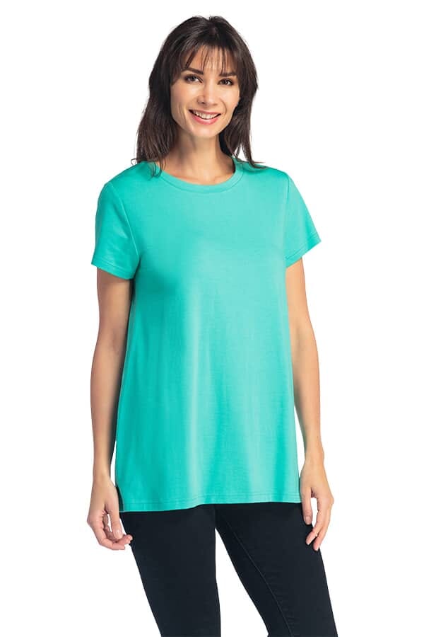 Women's Relaxed EcoFabric™ Crew Neck Tee Womens>Casual>Top Fishers Finery Turquoise X-Small 