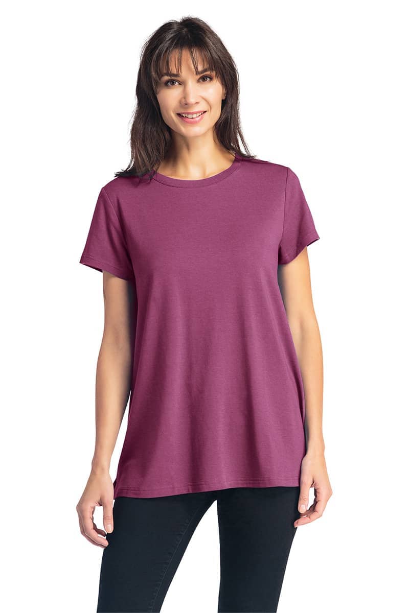 Women's Relaxed EcoFabric™ Crew Neck Tee Womens>Casual>Top Fishers Finery Wine X-Small 