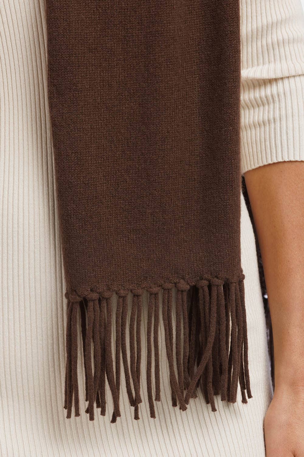 Women's 100% Pure Cashmere Knit Scarf with Fringe and Gift Box Womens>Accessories>Scarf Fishers Finery 