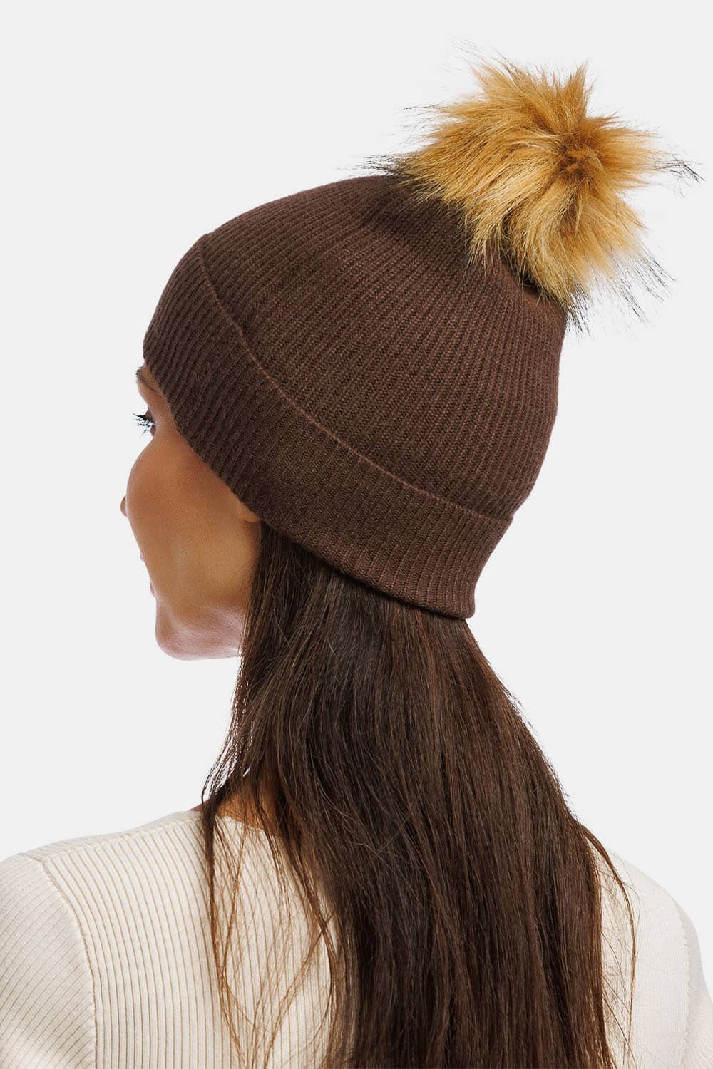 Women's 100% Pure Cashmere Pom Beanie Hat Womens>Accessories>Hat Fishers Finery 