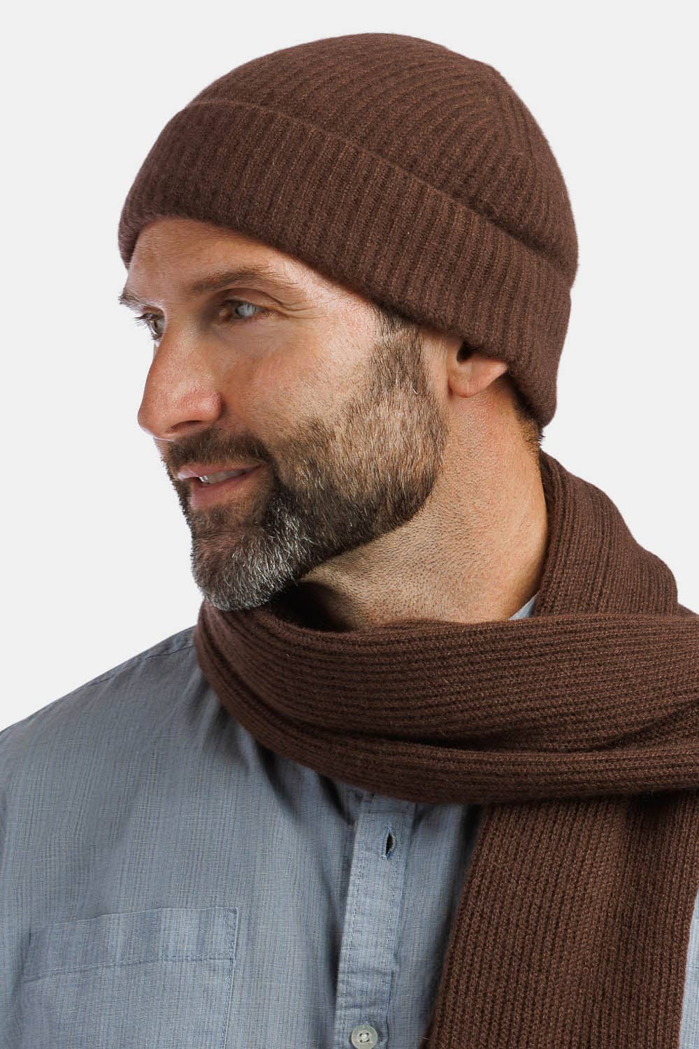 Men's 100% Pure Cashmere Ribbed Hat Mens>Accessories>Hat Fishers Finery 