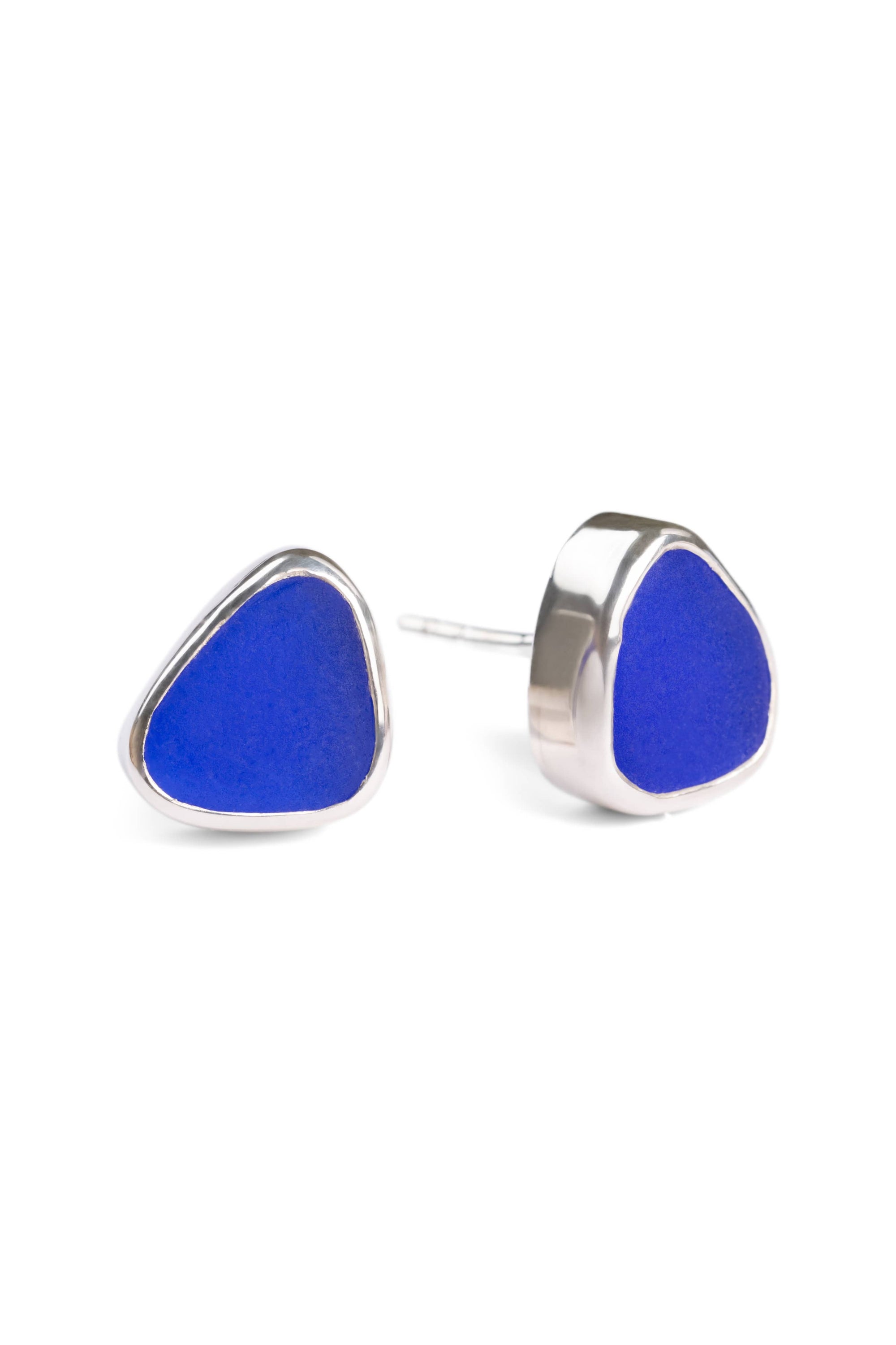 Sea Glass Small Post Earrings with Gift Box Womens>Accessories>Jewelry Fishers Finery Cobalt 