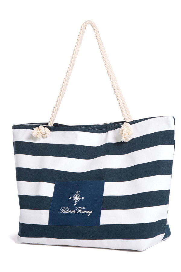 Heavy Canvas Beach Bag - Water Resistant Lining Home>Luggage Fishers Finery Navy Family 