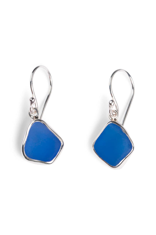 Bezel Sea Glass Set Earrings with Gift Box Womens>Accessories>Jewelry Fishers Finery Cobalt 