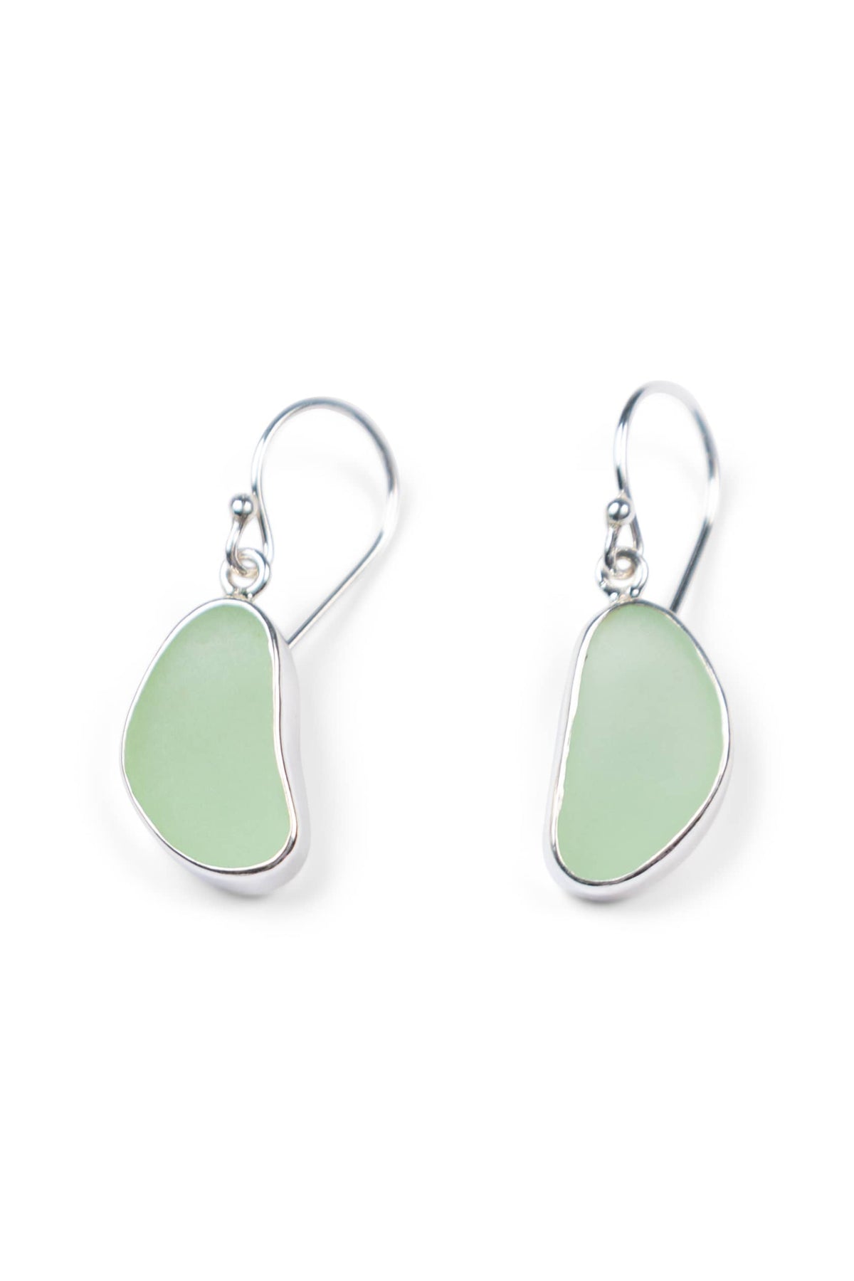 Bezel Sea Glass Set Earrings with Gift Box Womens&gt;Accessories&gt;Jewelry Fishers Finery Seafoam 