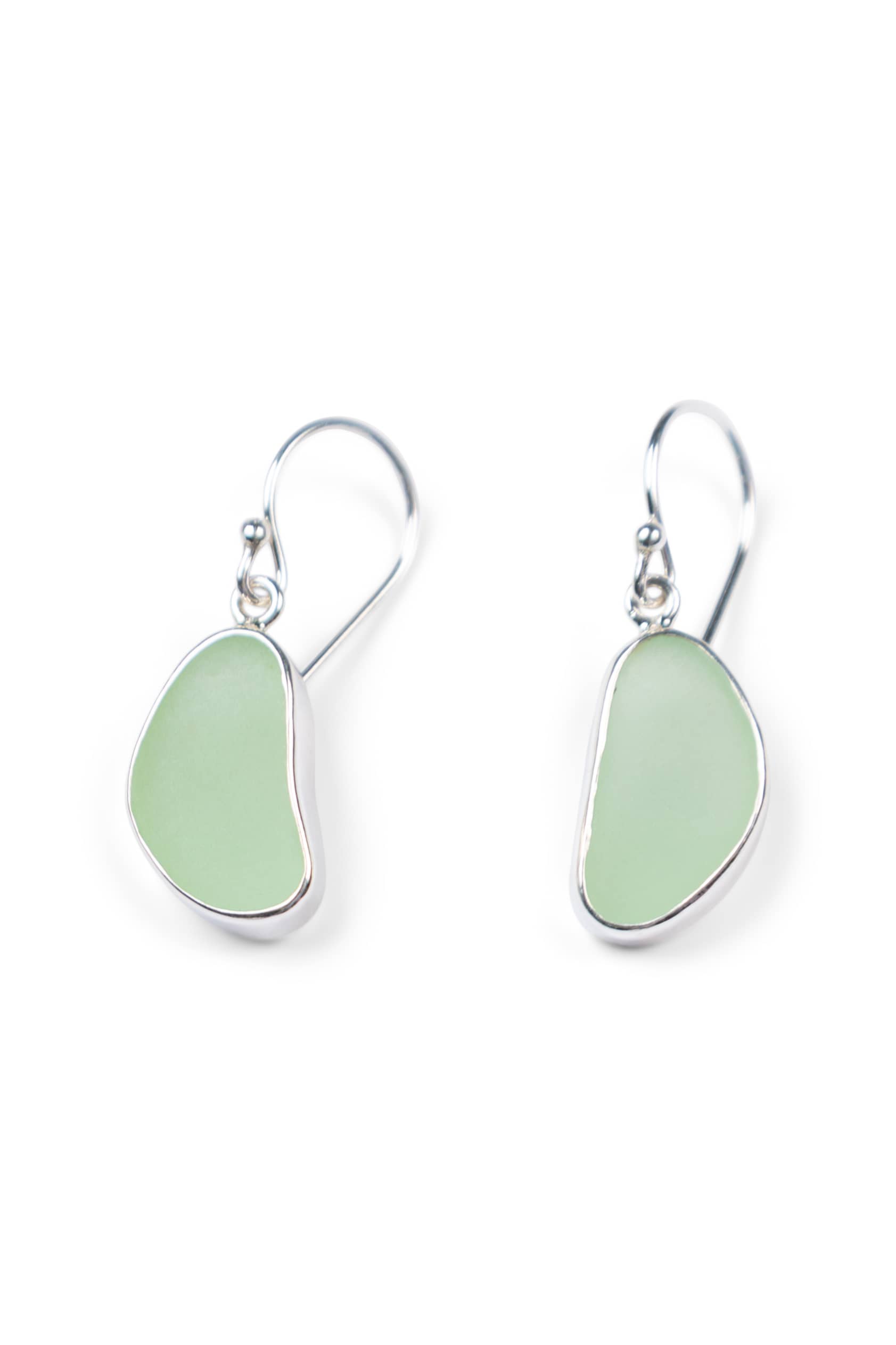 Bezel Sea Glass Set Earrings with Gift Box Womens>Accessories>Jewelry Fishers Finery Seafoam 