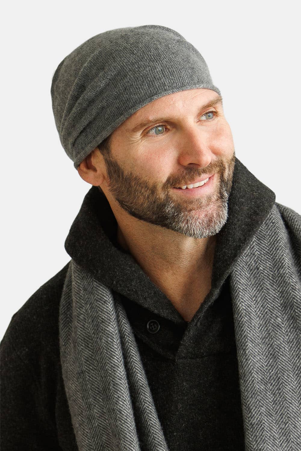 Men's 100% Pure Cashmere Slouchy Beanie Mens>Accessories>Hat Fishers Finery Iron Gate One Size Fits Most 