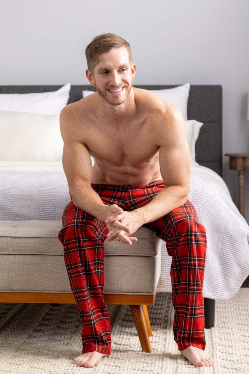 Men's Cotton Flannel Pajama Pants, Winter Joggers