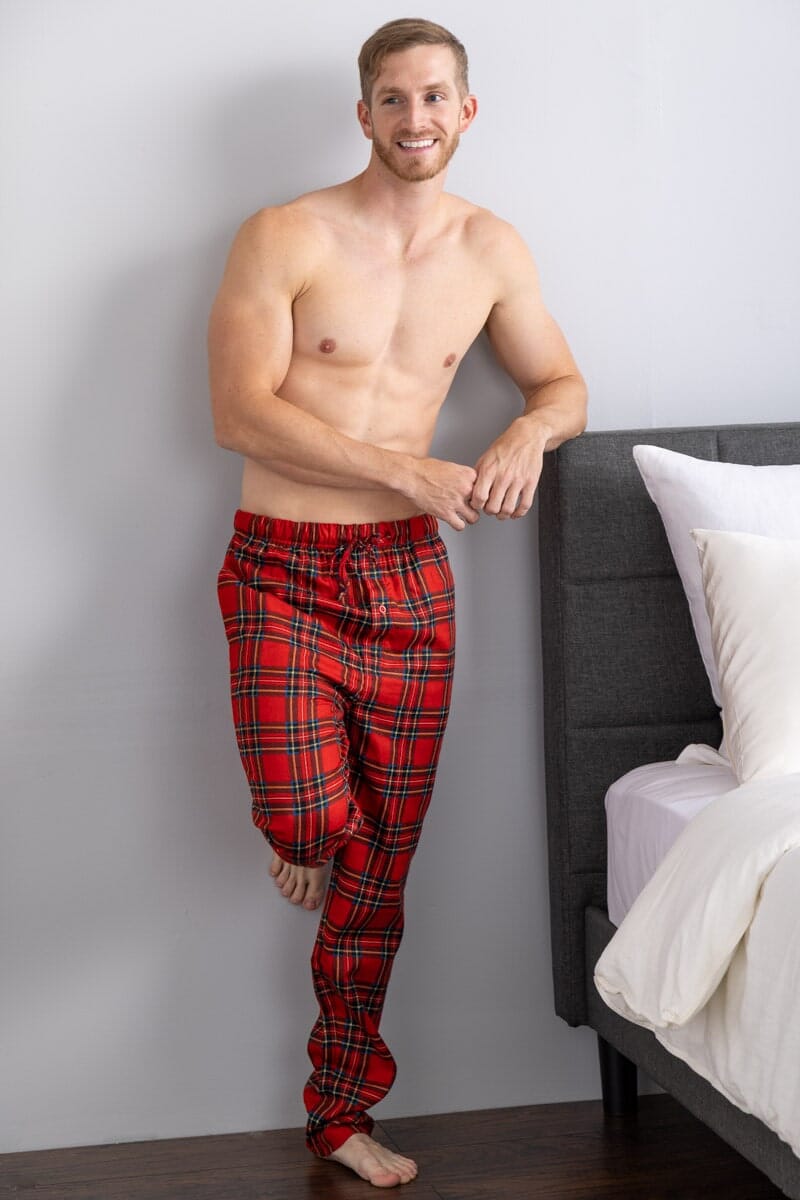 Men&#39;s EcoFlannel™ Plaid Pajama Pants Mens&gt;Sleep and Lounge&gt;Pants Fishers Finery Red Plaid Large 