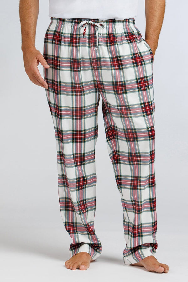 Men's EcoFlannel™ Plaid Pajama Pants Mens>Sleep and Lounge>Pants Fishers Finery Red White Plaid Small 