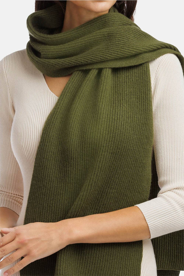 Women's 100% Pure Cashmere Ribbed Knit Scarf with Gift Box Womens>Accessories>Scarf Fishers Finery 