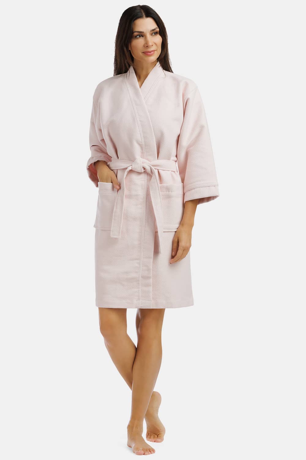 Women's Modal Kimono Resort Spa Robe with Quilted Design Womens>Sleep and Lounge>Robe Fishers Finery 