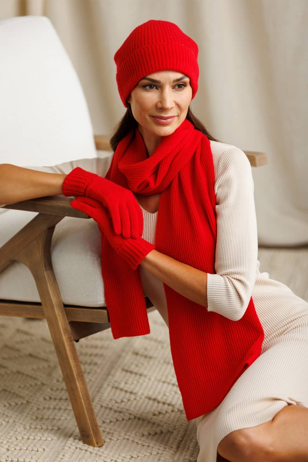 Women's 100% Pure Cashmere Gloves with Ribbed Cuff Womens>Accessories>Gloves Fishers Finery 