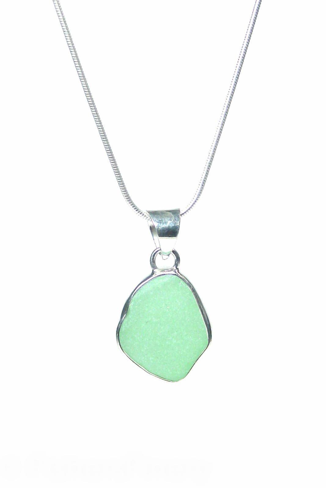 Single Bezel Pendant Necklace with Gift Box Womens>Accessories>Jewelry Fishers Finery Seafoam 