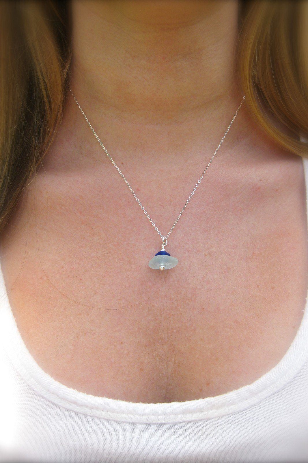 Stacked Sea Glass Necklace with Gift Box Womens>Accessories>Jewelry Fishers Finery 