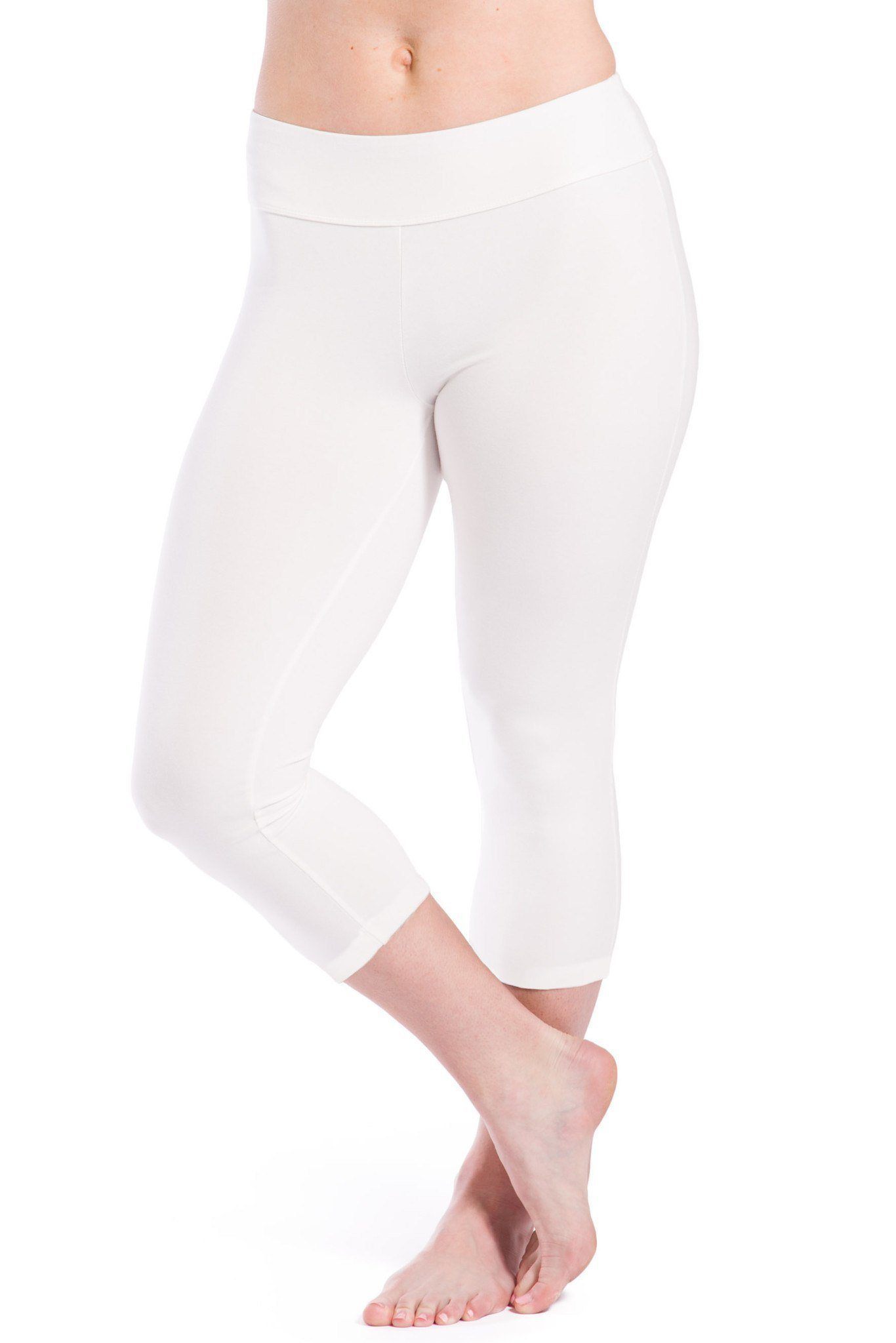 Womens Small Sizes Capri Crop Yoga Pants, Waistband Pocket, Cotton