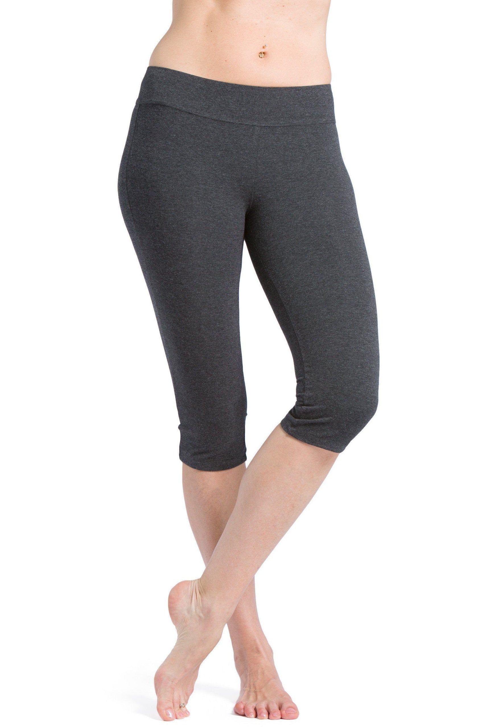 Fishers Finery Capri Leggings - Ecofabric Bamboo Viscose & Organic Cotton, Black XS