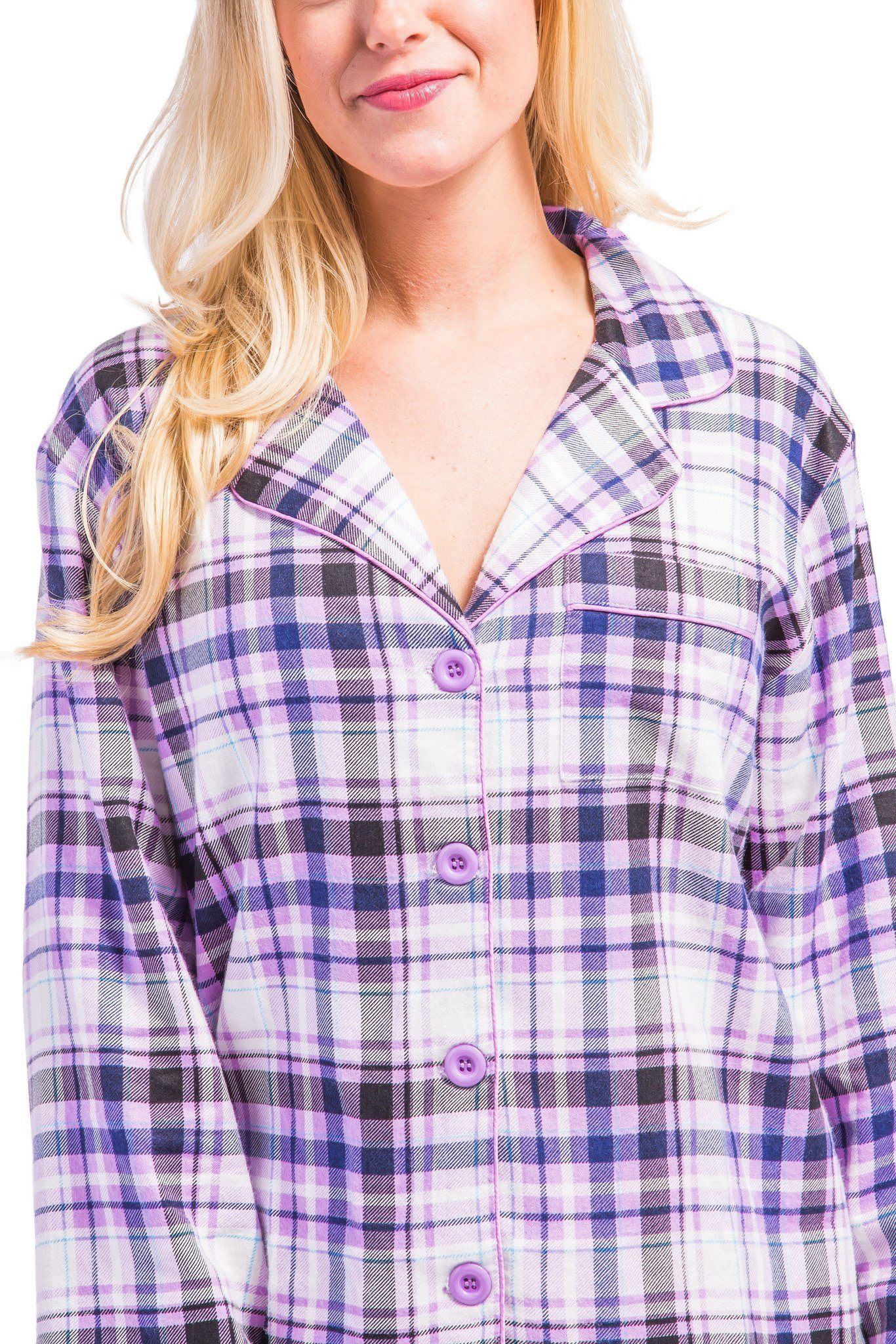 Women's EcoFlannel™ Full Length Plaid Pajama Set with Gift Box Womens>Sleep and Lounge>Pajamas Fishers Finery 